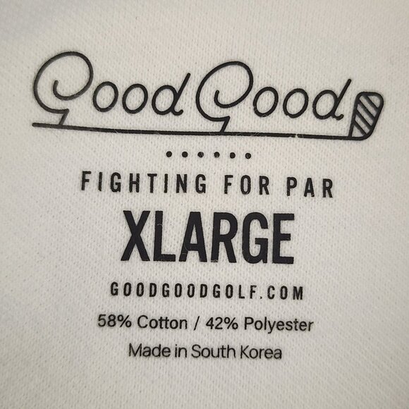 Good Good Polo Men XL White Blue Fighting For Par S/S Golf Polo - Picture 3 of 7